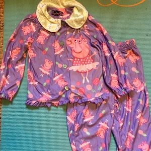 Peppa Pig Ballerina heart Button pj Set